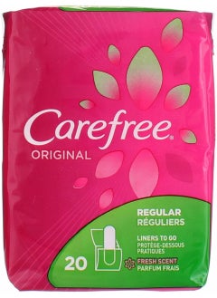 Carefree Original Regular to-Go Pantiliners, Fresh Scent 20 ea (3 Pack)