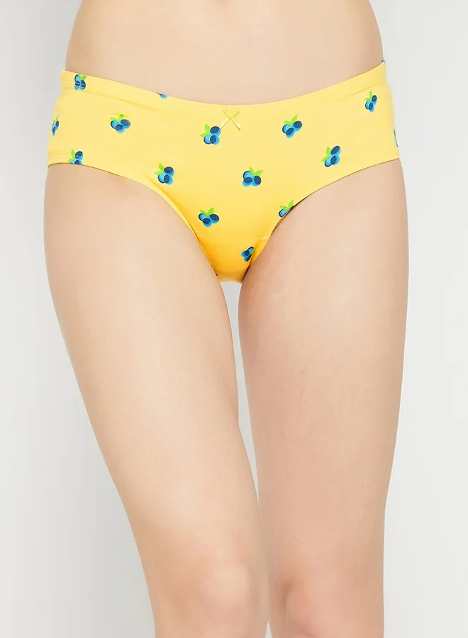 Clovia Clovia Pack of 5 Mid Waist Printed Hipster Panty with Inner Elastic - Cotton