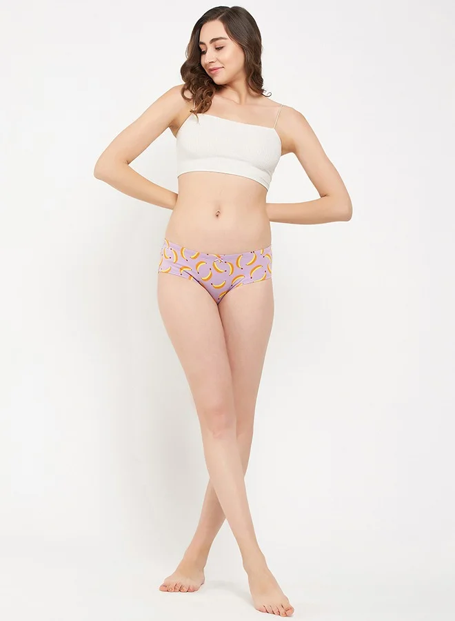 Clovia Clovia Pack of 5 Mid Waist Printed Hipster Panty with Inner Elastic - Cotton