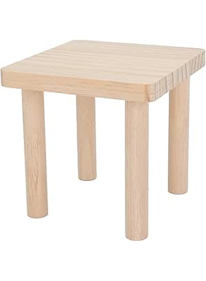 Natural Textured Wooden Hamster Stand Platform 4.5in for Syrian Hamsters - Image 1