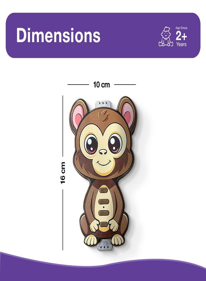 MUMMA MALL Touchy Tunes Monkey Touch Music Toy for Kids 2+ Years, Body Touch Sound Sensor Interactive Learning Toy with 4 Modes, LED Lights, Auto Shut-Off Educational Toy - Image 3