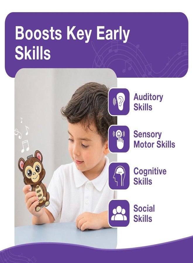 MUMMA MALL Touchy Tunes Monkey Touch Music Toy for Kids 2+ Years, Body Touch Sound Sensor Interactive Learning Toy with 4 Modes, LED Lights, Auto Shut-Off Educational Toy - Image 2