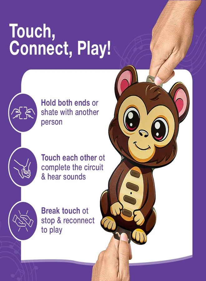 MUMMA MALL Touchy Tunes Monkey Touch Music Toy for Kids 2+ Years, Body Touch Sound Sensor Interactive Learning Toy with 4 Modes, LED Lights, Auto Shut-Off Educational Toy - Image 4