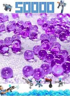 BUPY Gel Blaster Beads (50000pcs), 7-8mm Water Beads Gel Balls Bullets Made of Non-Toxic Water Ball Compatible with Splatter Ball Gun  - Image 1