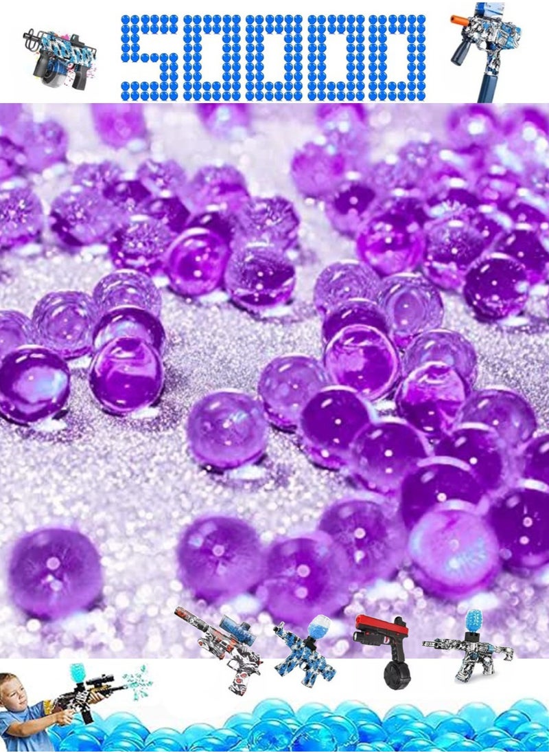 BUPY Gel Blaster Beads (50000pcs), 7-8mm Water Beads Gel Balls Bullets Made of Non-Toxic Water Ball Compatible with Splatter Ball Gun  - Image 1