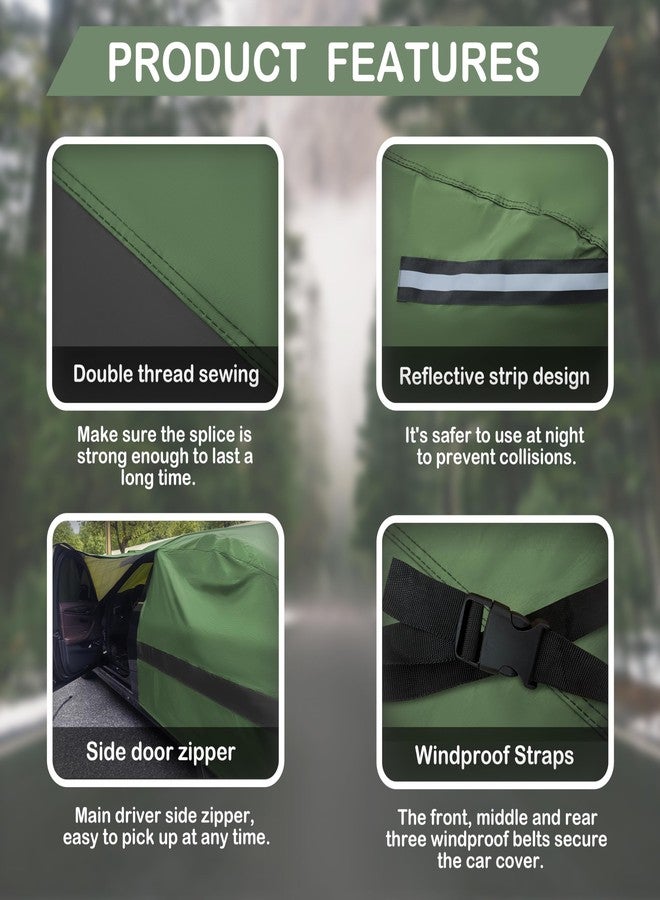 Jurmon Heavy Duty Outdoor Car Cover Compatible with Mini Cooper 2 Door,Waterproof All Weather for Automobiles, Outdoor Full Cover Rain Sun UV Protection with Zipper Cotton - Image 3