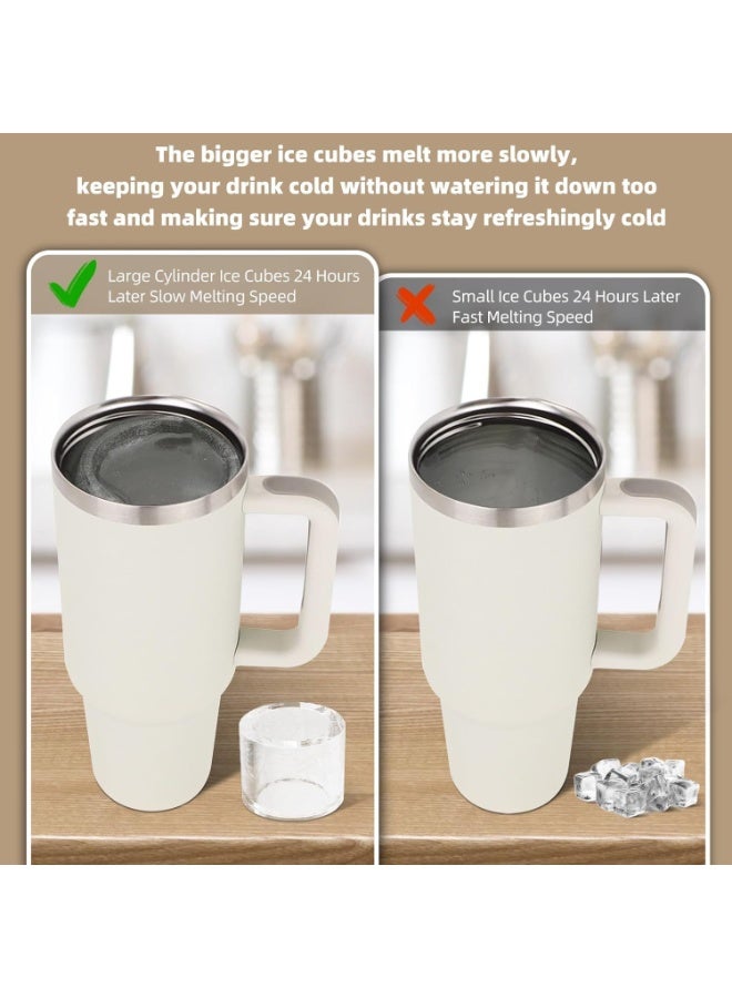 قالب ثلج على شكل كوب، صينية مكعبات ثلج مع غطاء وصندوق لكوب ثلج سعة 30-40 أونصة، قوالب مكعبات ثلج سيليكون لتبريد الكوكتيلات والويسكي والمشروبات والقهوة والشاي، وصانعة ثلج سهلة التعبئة والفك (بني) - Image 4