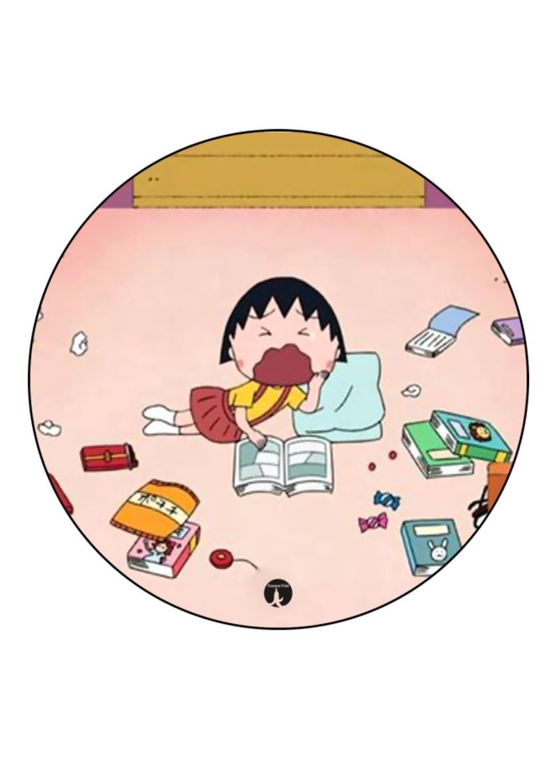RKN The Anime Chibi Maruko Chan Printed Mousepad Pink/Black/Yellow
