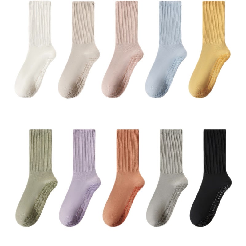 Yoga Socks Women's Non-Slip Mid-Calf Socks Professional Fitness Pilates Sports Floor Socks with Shark Pants  Socks - Image 5