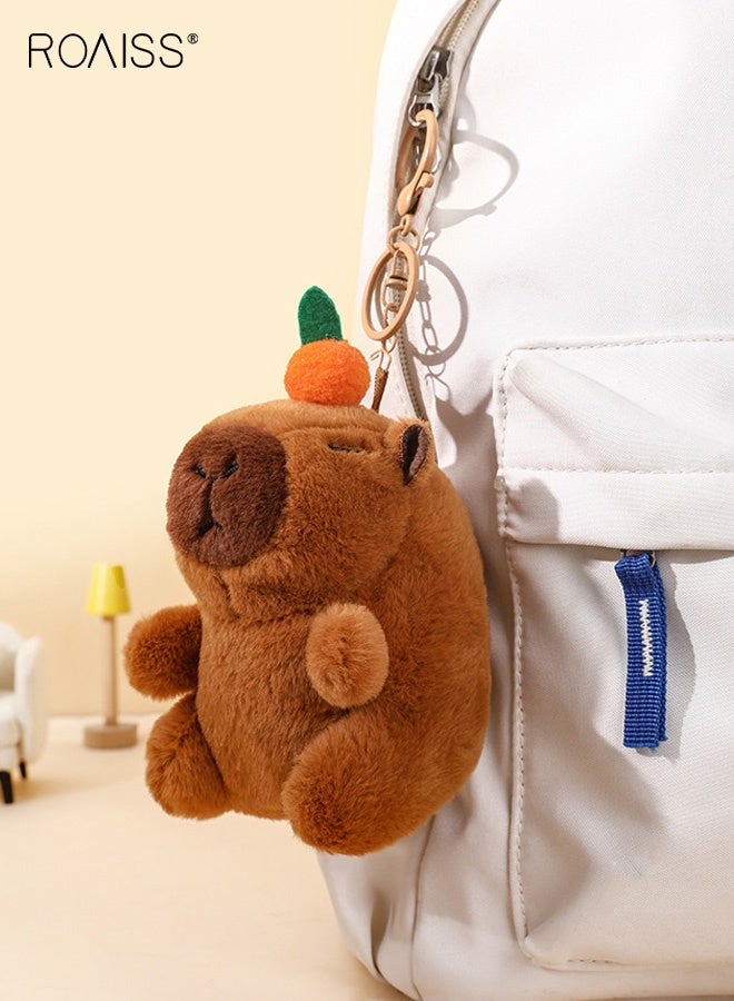 roaiss Cute Whistling Capybara Plush Keychain Stress Relief Shake Sound Toy Doll - Image 3