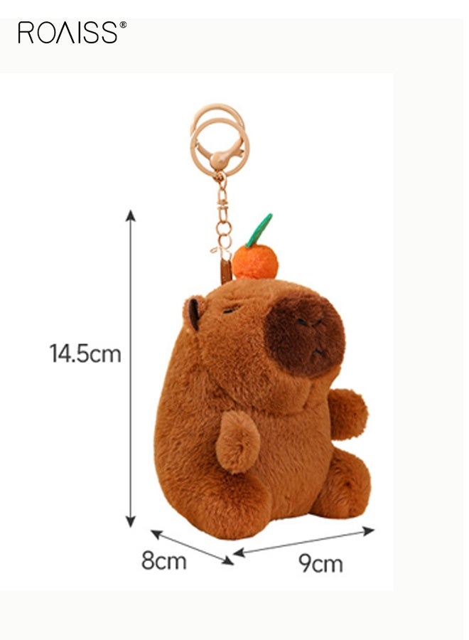 roaiss Cute Whistling Capybara Plush Keychain Stress Relief Shake Sound Toy Doll - Image 5