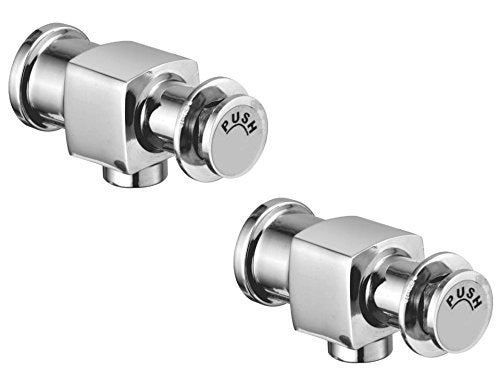 Kamal Brass Regular Push Cock | Anti Corrosive | Rust Proof | Stunning & Shimmering - Silver (Pack of 2) - Image 1