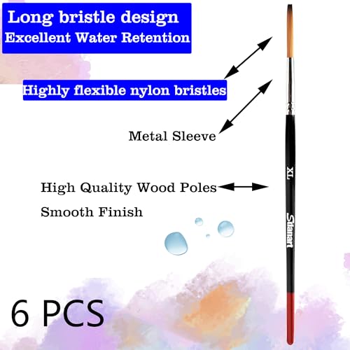 Sdanart Lettering Quill Brushes, 6 pcs Lettering Brushes for Sign Painting, Professional Pinstriping Brush Sign Painting Brushes Pinstripe Brush Striping Brush ， Paint Brush Size XL, L, M, S, XS, XXS - Image 5