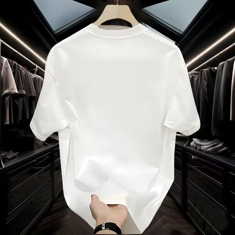 American Handsome HeavyweighT CoTTon ShorT-sleeved T-shirT for Young Men and Women Summer ins Trendy Brand STreeT Loose Round Neck Top - Image 5