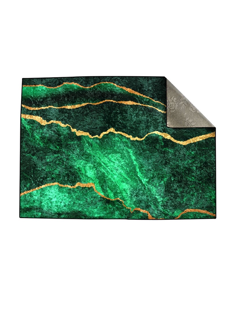 RIZARIES Green Gold Abstract Centerpiece (Rug)  - Image 3