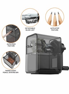 Y&D Pencil Sharpener, Manual Strong Spiral Blade Adjustable Nib Sharpener for Charcoal Colored Pencils, Kids Student Artist School Family (Black)  - Image 2