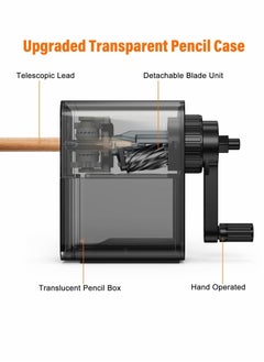 Y&D Pencil Sharpener, Manual Strong Spiral Blade Adjustable Nib Sharpener for Charcoal Colored Pencils, Kids Student Artist School Family (Black)  - Image 3
