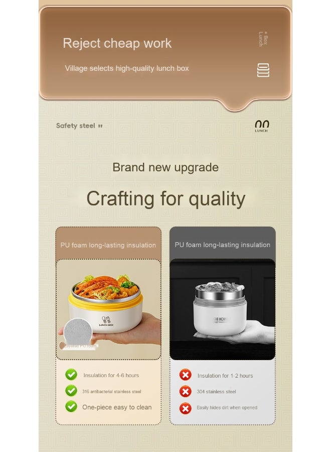 Anna 316 Stainless Steel Japanese-Style Insulated Microwave Bento Lunch Box - Image 3