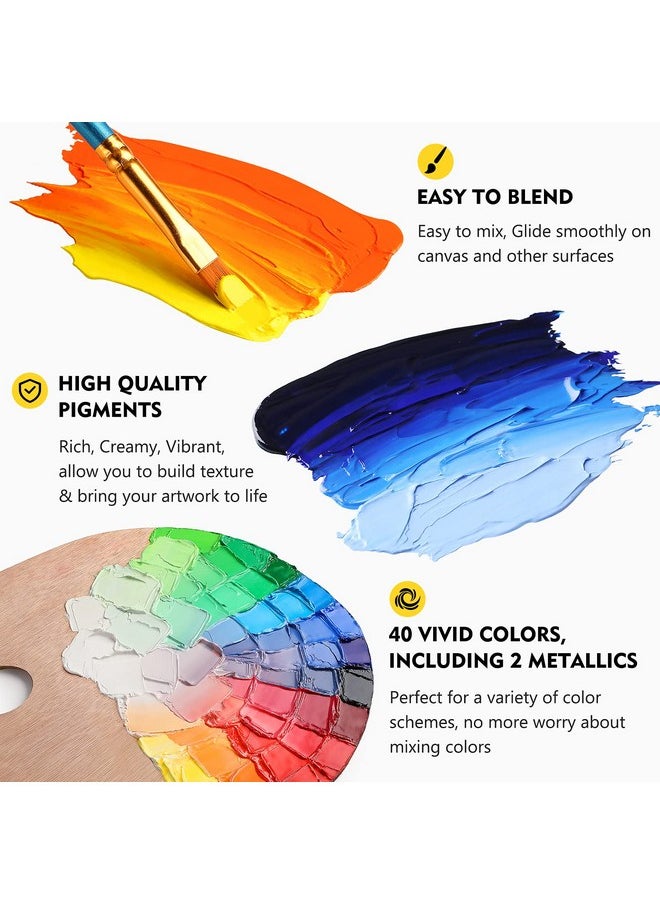 Magicfly Oil Paint 40Pcs (18Ml/0.6Oz) With Storage Box Rich Pigments Vibrant Non Toxic Paints For Professional Artist Hobby Painters & Kids Ideal For Canvas Painting  - Image 3