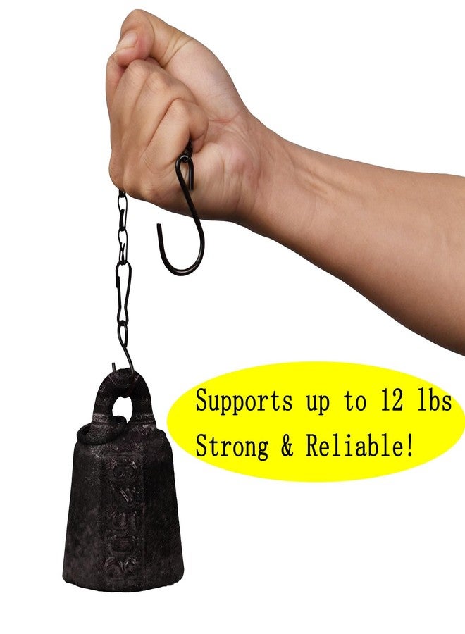 Sersberg Chain for Hanging Plants,11 Inch Black Hanging Chain, Small Hanging Basket Chain Kits with Hooks for Bird Feeder Hanging Basket Extender Porch Wind Chime (Black, 11 Inch-6PCS) - Image 3