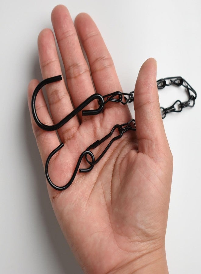 Sersberg Chain for Hanging Plants,11 Inch Black Hanging Chain, Small Hanging Basket Chain Kits with Hooks for Bird Feeder Hanging Basket Extender Porch Wind Chime (Black, 11 Inch-6PCS) - Image 4