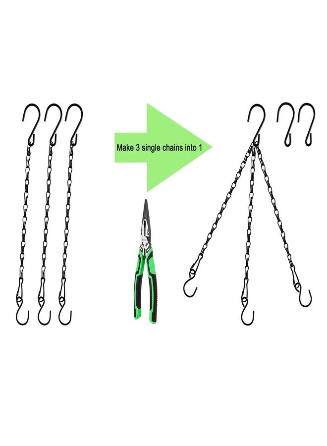 Sersberg Chain for Hanging Plants,11 Inch Black Hanging Chain, Small Hanging Basket Chain Kits with Hooks for Bird Feeder Hanging Basket Extender Porch Wind Chime (Black, 11 Inch-6PCS) - Image 5