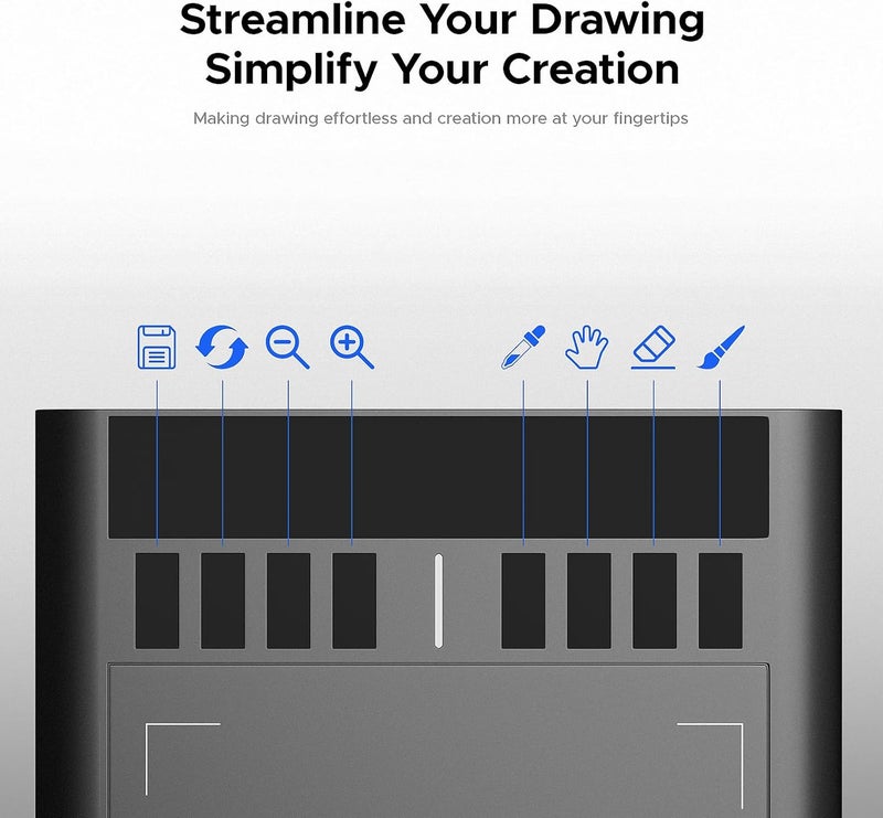 Ugee Graphics Drawing Tablet, M708 10 x 6 inch Large Digital Drawing Pad with 8 Hot Keys 8192 Levels Pen, Graphic Tablets for Computer Graphic Board Creation Sketch for PC/Laptop/Mac OS/Linux/Chrome - Image 5