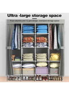 Cady One Foldable Fabric Wardrobe and Luggage Organizer with Hanging Rods and Clothes Rack for Storing Bags, Toys and Shoes  - Image 4