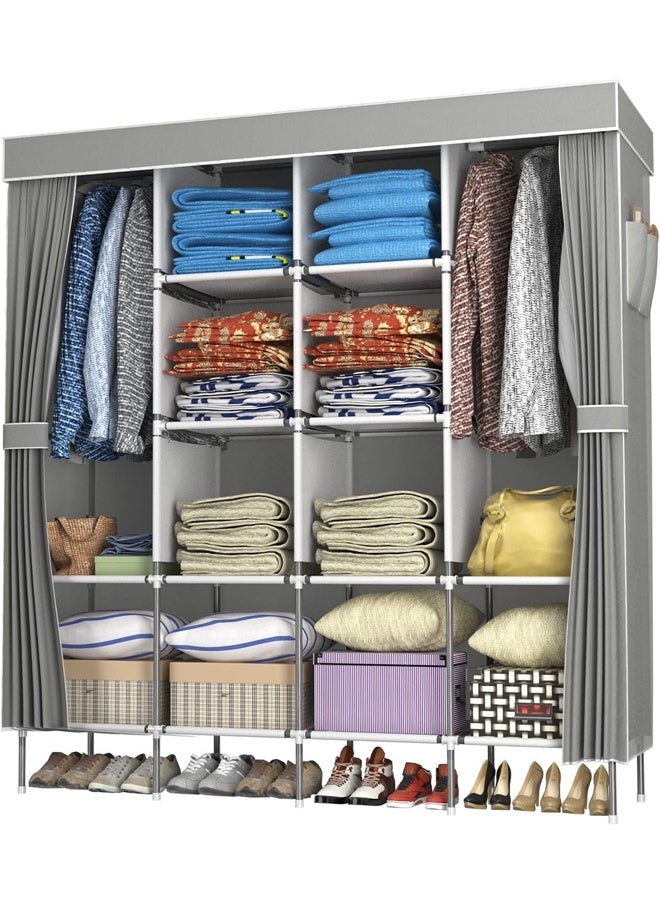 Cady One Foldable Fabric Wardrobe and Luggage Organizer with Hanging Rods and Clothes Rack for Storing Bags, Toys and Shoes  - Image 2