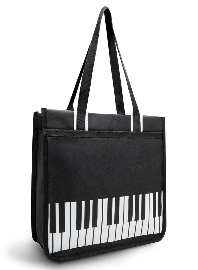 BestSounds Piano Bag, Zipper Waterproof Oxford Cloth Music Piano Accessories Book Bag Tote for Students Kids, Girls, Women, Gifts for Music Lovers Musicians (Black) - Image 1