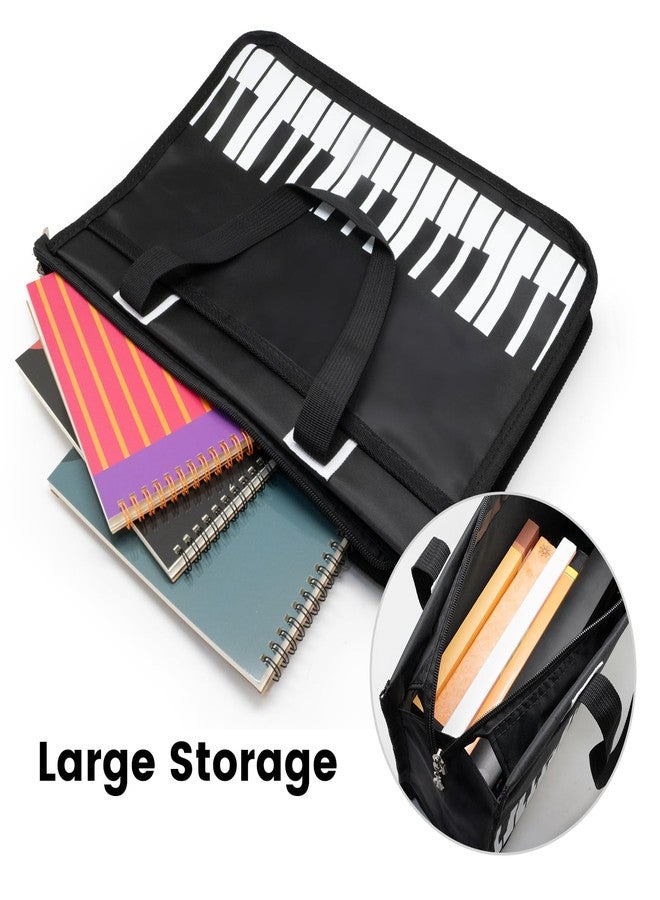 BestSounds Piano Bag, Zipper Waterproof Oxford Cloth Music Piano Accessories Book Bag Tote for Students Kids, Girls, Women, Gifts for Music Lovers Musicians (Black) - Image 4