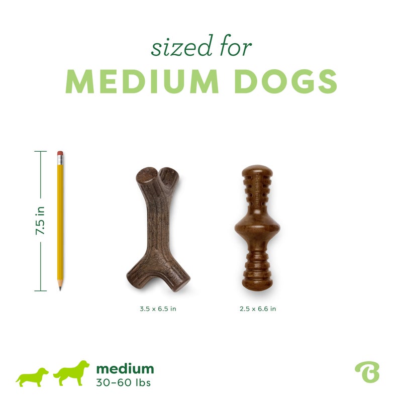 Benebone 2-Pack Maplestick/Zaggler Durable Dog Chew Toys, Real Maplewood, Real Bacon, Made in USA Medium - Image 4