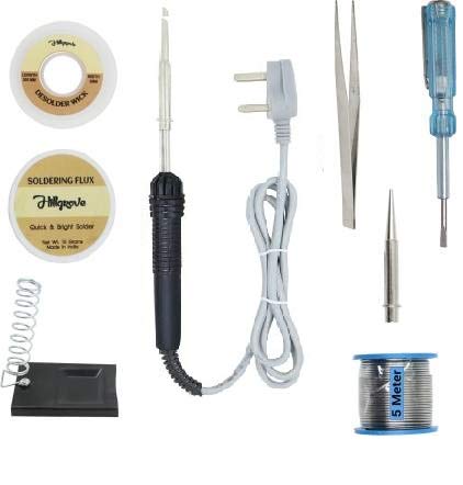 Hillgrove 8In Biggners Complete 30W Soldering Iron Kit 30 W Simple (Flat, Conical Tip) - Image 1