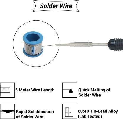Hillgrove 8In Biggners Complete 30W Soldering Iron Kit 30 W Simple (Flat, Conical Tip) - Image 5