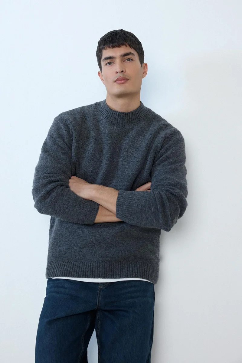 Defacto Relax Fit Crew Neck Knit Pullover