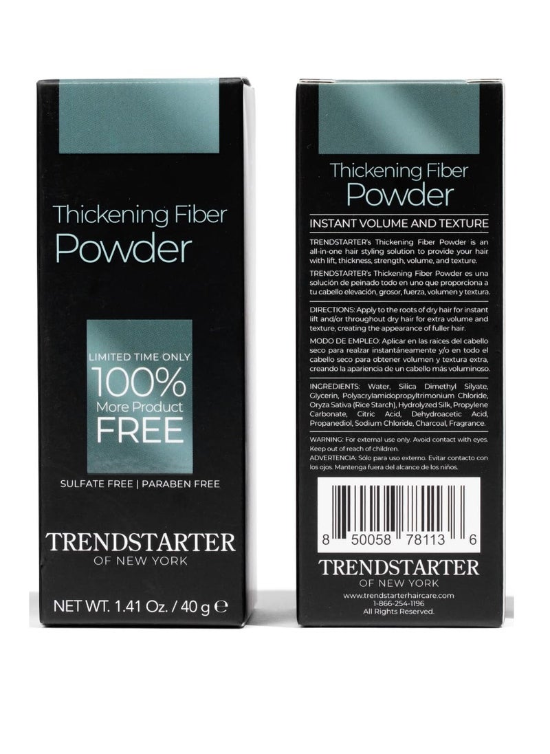 TRENDstarter - TRENDSTARTER - THICKENING FIBER POWDER (40g) - Natural Matte Finish Hair Styling Powder for All Hair Colors - Instant Thickness, Volume, & Texture - Oil Eliminating Lightweight Formula - Image 1
