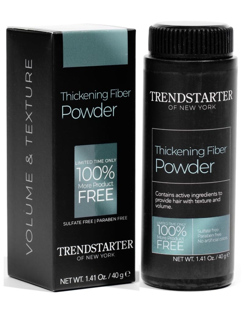 TRENDstarter - TRENDSTARTER - THICKENING FIBER POWDER (40g) - Natural Matte Finish Hair Styling Powder for All Hair Colors - Instant Thickness, Volume, & Texture - Oil Eliminating Lightweight Formula - Image 1