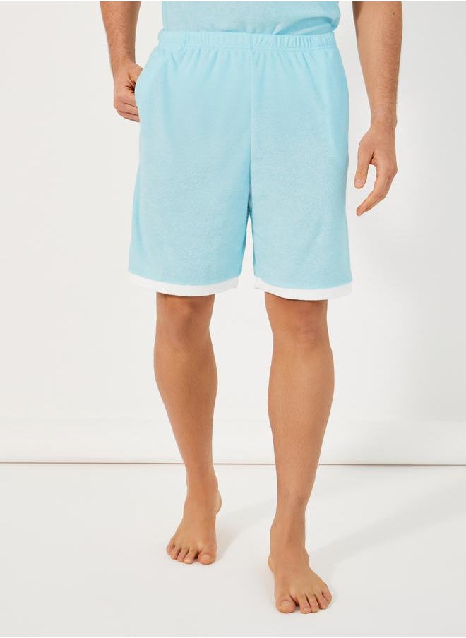 Towel Knit T-Shirt & Contrast Trim Shorts Set