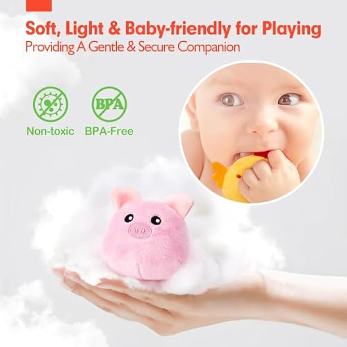 BABY TOYS 6-12 MONTHS - SURPRISE BARN WITH STUFFED FARM ANIMALS, RATTLE, CRINKLE PAPER, MIRROR - MONTESSORI TOYS FOR 6 MONTH OLD BABIES, SENSORY BALLS TODDLERS 1-3, 1 YEAR OLD BOY GIRL GIFTS - Image 5