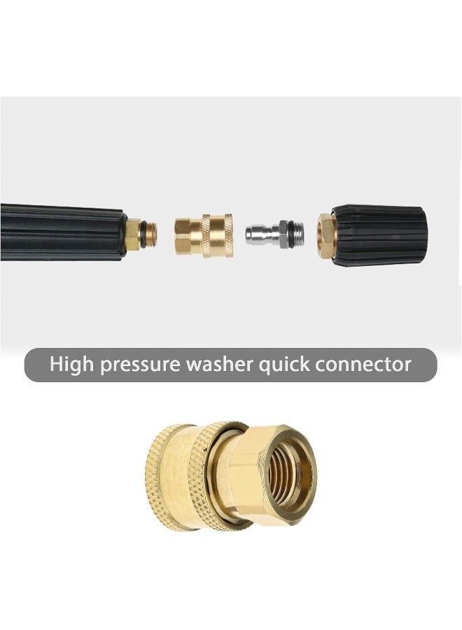 Create idea Set Of 2 Pressure Washer Adapter 1/4 Inch Quick Connector To M14 Thread Fittings Brass Coupling Quick Disconnect Kit For Spray Lance Hose Pump  - Image 2
