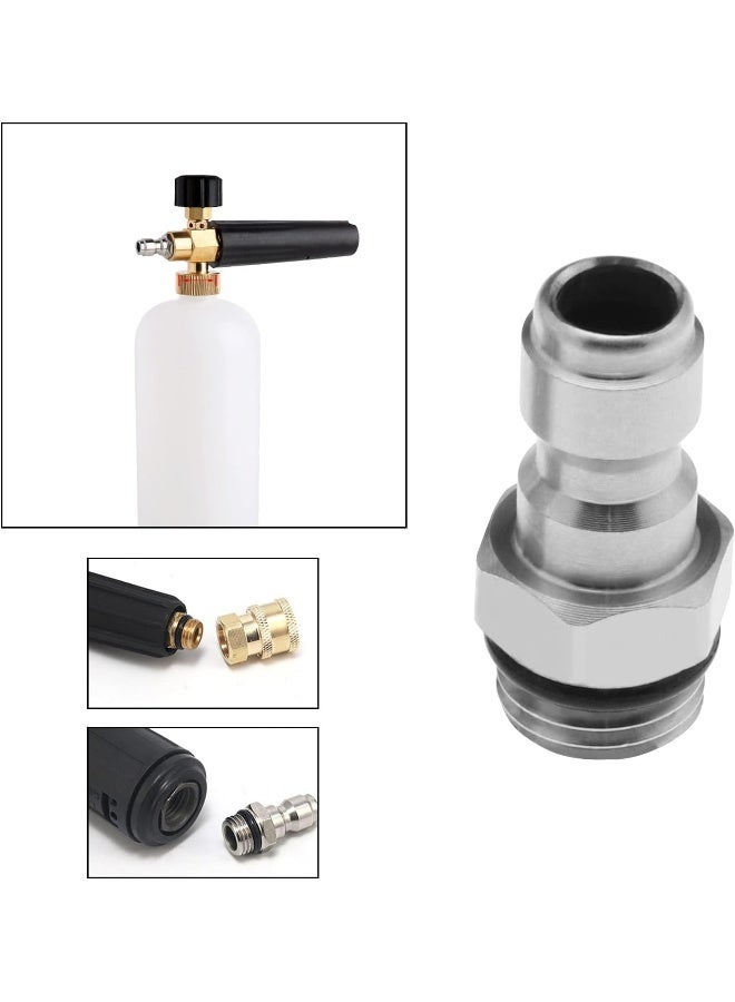 Create idea Set Of 2 Pressure Washer Adapter 1/4 Inch Quick Connector To M14 Thread Fittings Brass Coupling Quick Disconnect Kit For Spray Lance Hose Pump  - Image 3