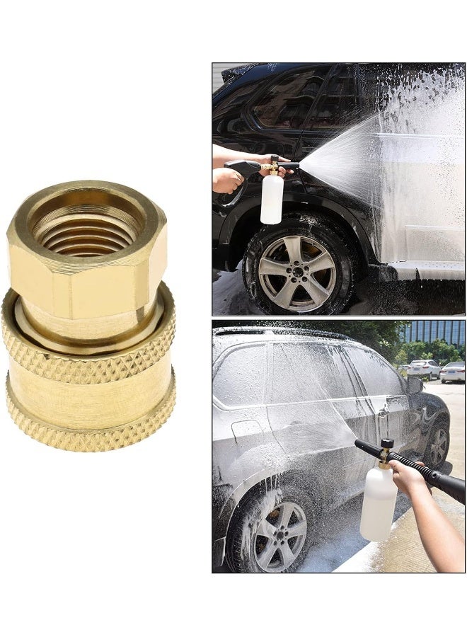 Create idea Set Of 2 Pressure Washer Adapter 1/4 Inch Quick Connector To M14 Thread Fittings Brass Coupling Quick Disconnect Kit For Spray Lance Hose Pump  - Image 4
