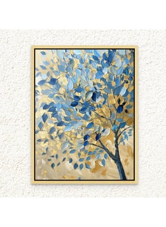 Art Decor Art Decor Framed Canvas Wall Art of Abstract Blue and Gold Tree Painting Nature Portrait Print Wall Decor for Home Office Living Room Bedroom Gifting  - Image 1