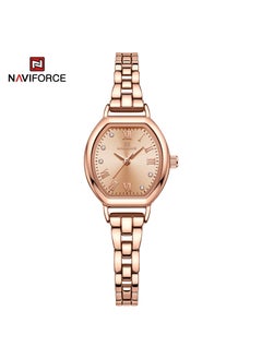 NAVIFORCE Elegant Women's Quartz Watch Classic Tonneau-Shaped Dial with Roman Numerals Stainless Steel Bracelet Sparkling Hour Markers Fashionable Timepiece for Everyday Wear and Special Occasions  - Image 1