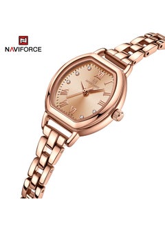 NAVIFORCE Elegant Women's Quartz Watch Classic Tonneau-Shaped Dial with Roman Numerals Stainless Steel Bracelet Sparkling Hour Markers Fashionable Timepiece for Everyday Wear and Special Occasions  - Image 2