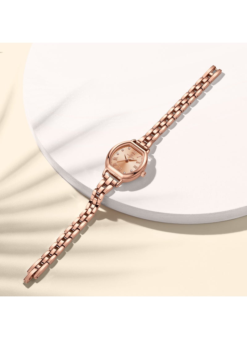 NAVIFORCE - Elegant Women's Quartz Watch Classic Tonneau-Shaped Dial with Roman Numerals Stainless Steel Bracelet Sparkling Hour Markers Fashionable Timepiece for Everyday Wear and Special Occasions - Image 1