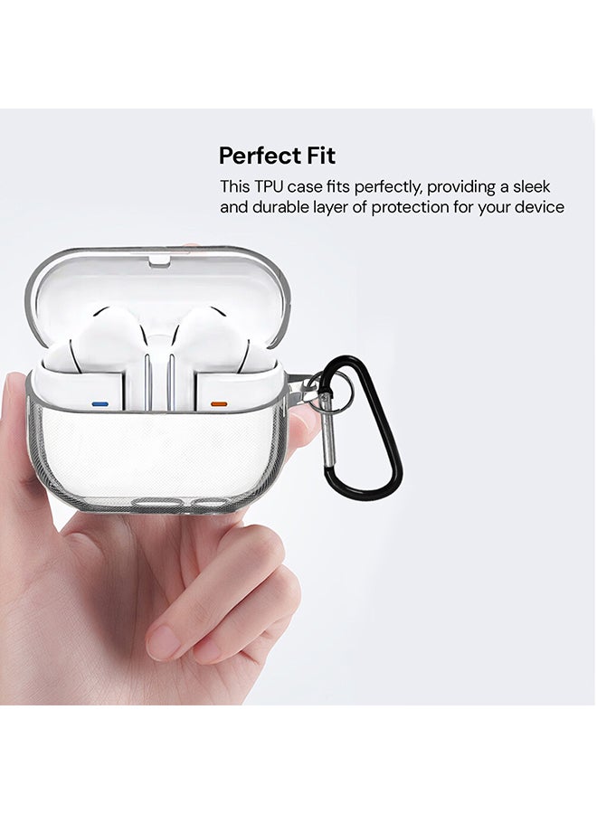 O Ozone Clear Case For Samsung Galaxy Buds3 & Galaxy Buds 3 Pro Case Cover , Anti-Yellowing Soft TPU Protective Covers Skin Support Wireless Charging - Clear - Image 4