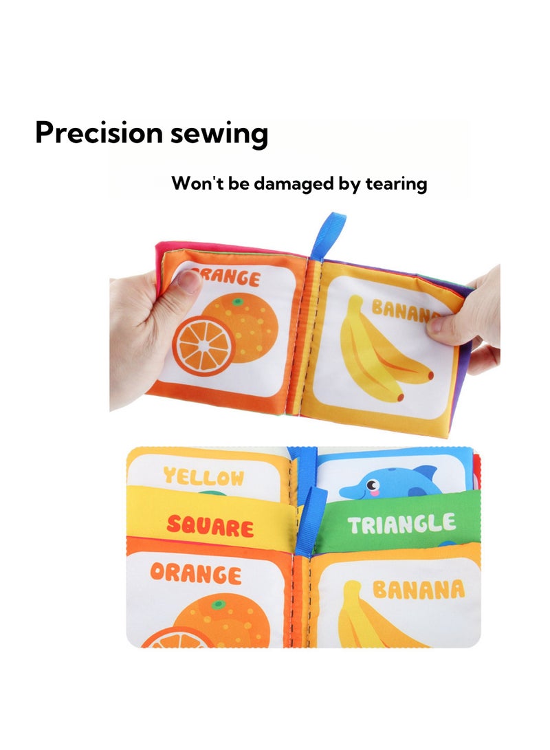 نوفولان كتب أطفال من القماش الناعم، عبوة من 6 كتب تعليمية مبكرة من القماش الملون باللونين الأبيض والأسود لتنمية إدراك الطفل، تتضمن وسائل النقل والحيوانات والأرقام والفواكه والأشكال والألوان - Image 5
