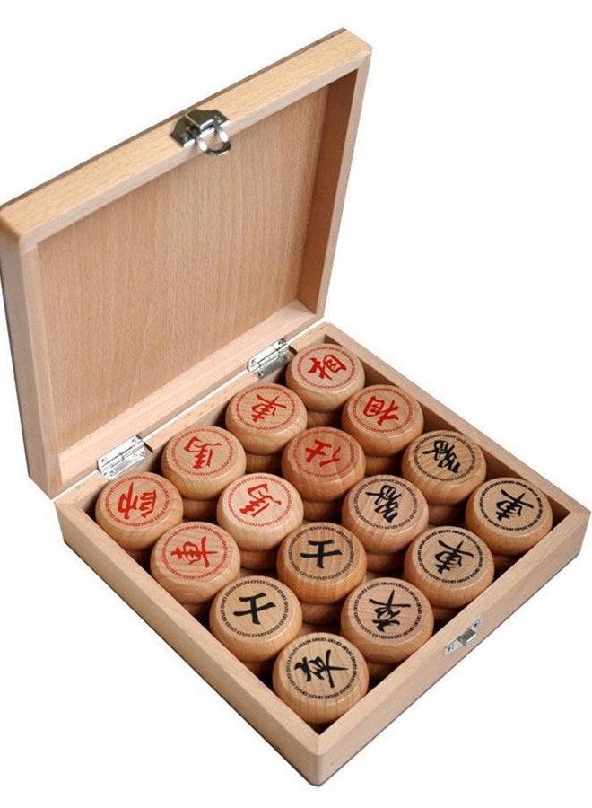 GoodPlay Beechwood Chinese Chess Set Xiangqi Travel Game Set with Wooden Box and Leather Chessboard - Image 4