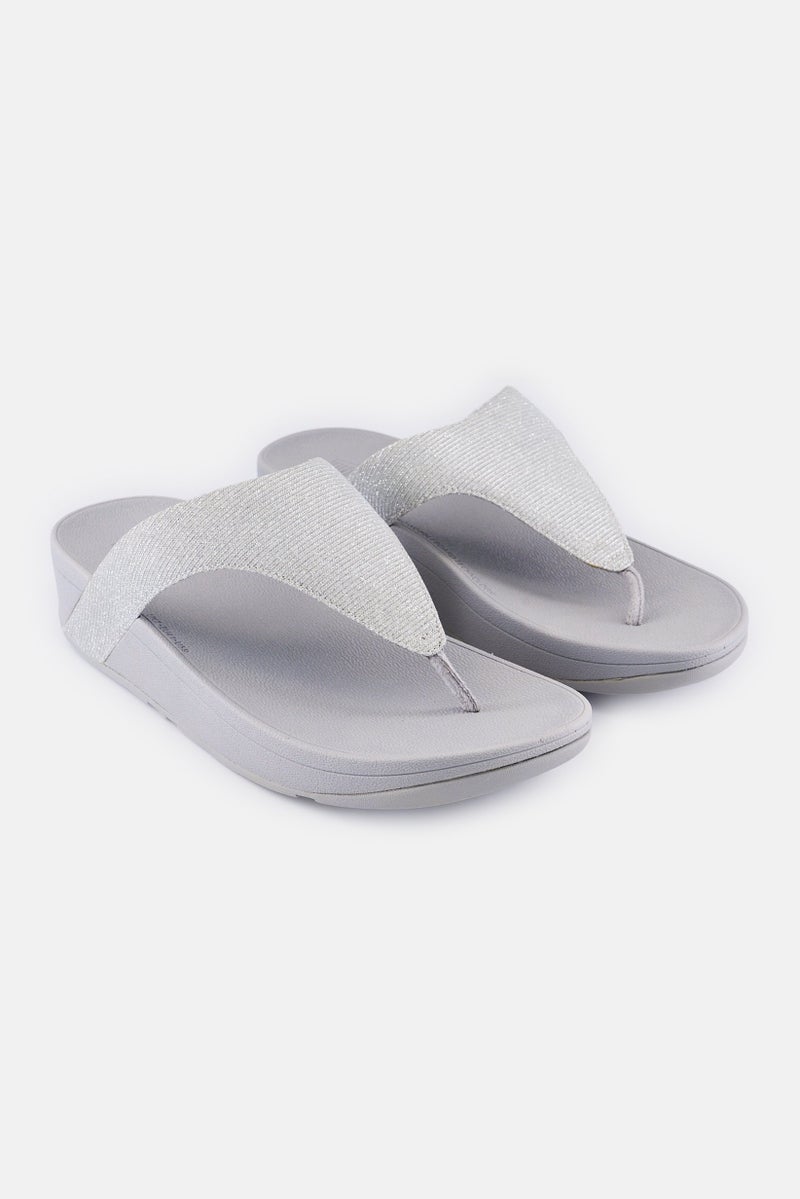 FitFlop Women Lottie Glitzy Slip On Sandals, Sliver - Image 1